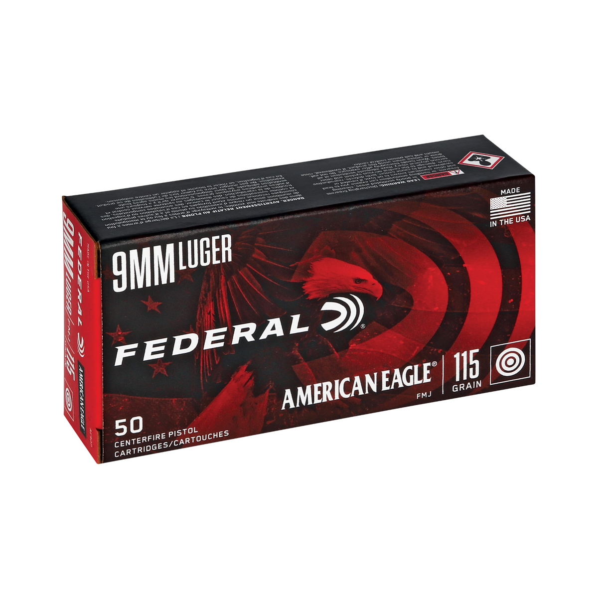 Federal American Eagle 9mm Full Metal Jacket Ammunition