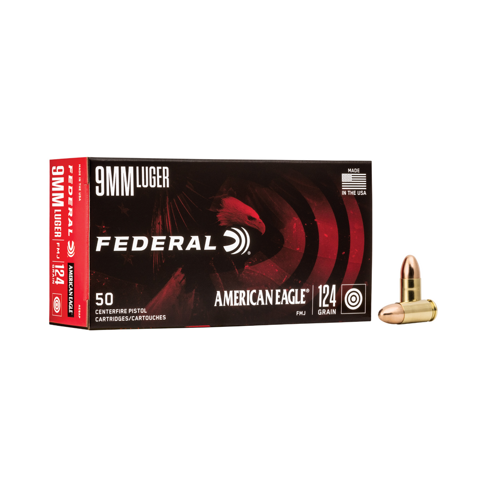 Federal American Eagle 9mm Full Metal Jacket Ammunition