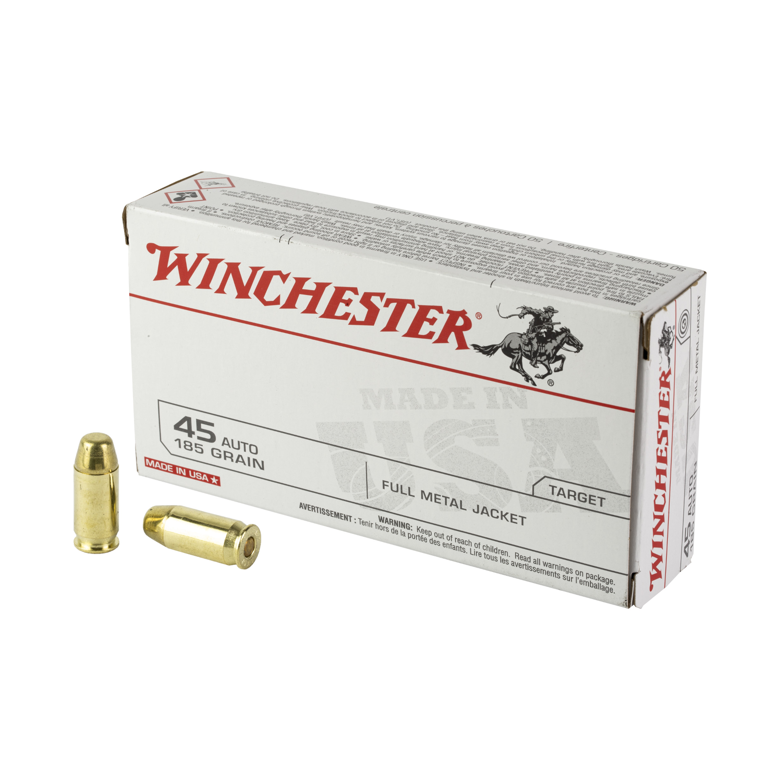 Winchester .45 ACP Full Metal Jacket Ammunition