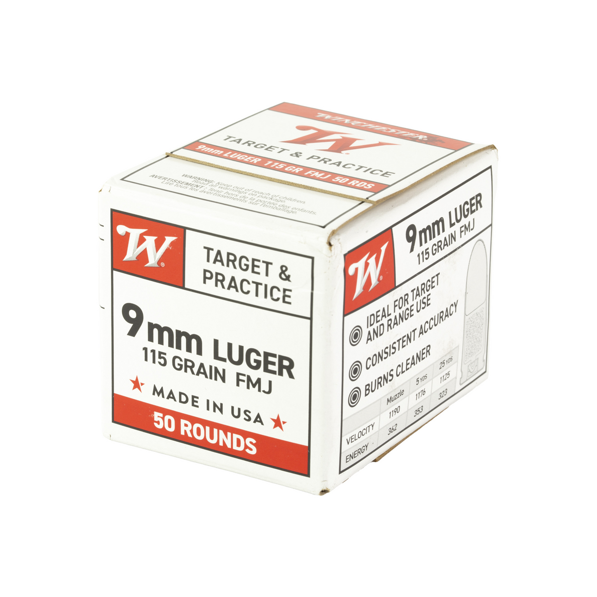 Winchester 9mm Full Metal Jacket Ammunition