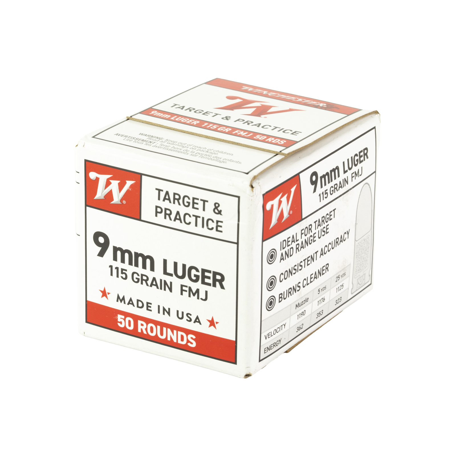 Winchester 9mm Full Metal Jacket Ammunition