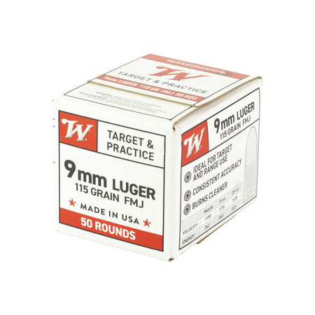 Winchester 9mm Full Metal Jacket Ammunition